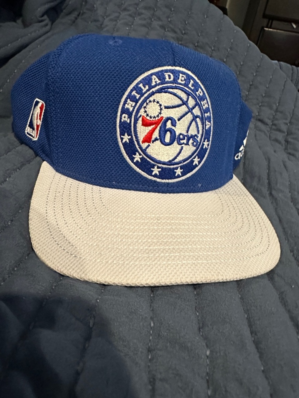 adidas Blue and White Philadelphia 76ers Fitted Hat